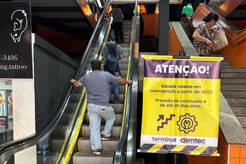 Escada rolante do Terminal Central passará por manutenção programada